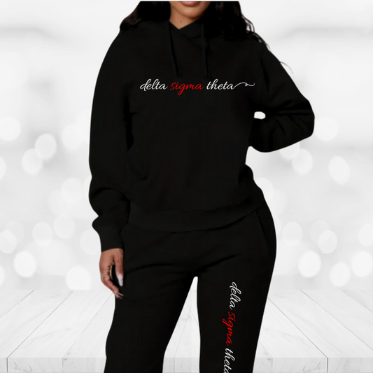 Delta Sigma Theta Jogger Sweatsuit - Script Text