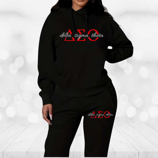 Delta Sigma Theta Jogger Sweatsuit - Split Text