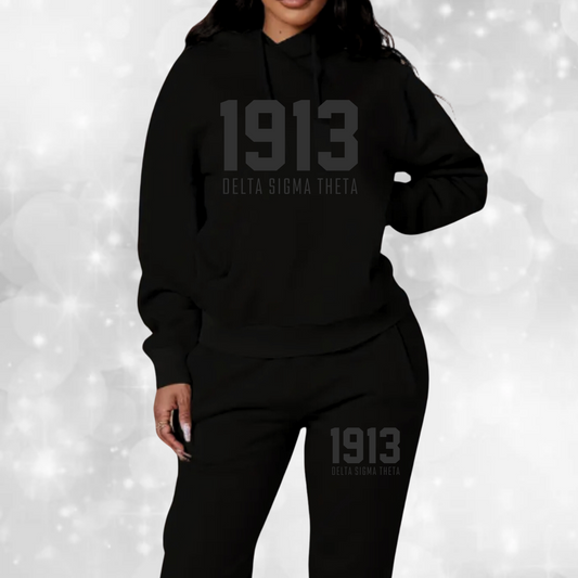 Delta Sigma Theta Jogger Sweatsuit - Blackout 1913