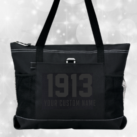 Delta Sigma Theta Bag - Personalized Tote Bag - Blackout 1913