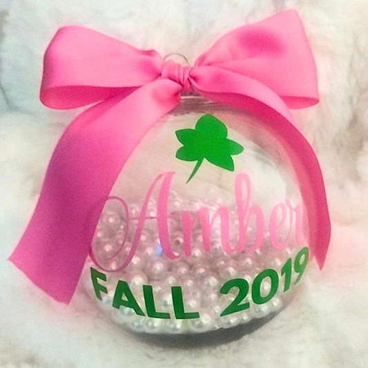 Alpha Kappa Alpha - Christmas Ornament - 4" Personalized with Pearls