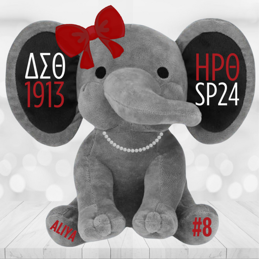 Delta Sigma Theta Elephant - 1913 - Personalized Stuffed Keepsake