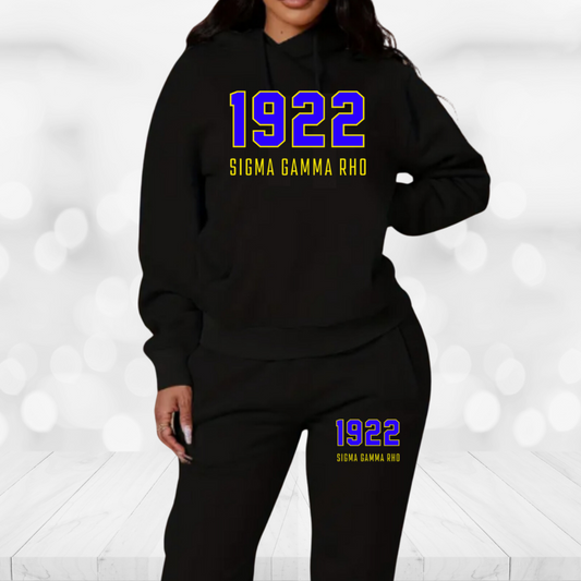 Sigma Gamma Rho Jogger Sweatsuit - Block Text