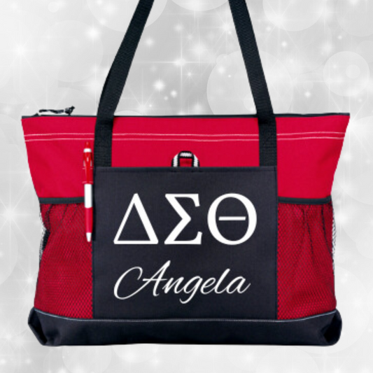 Delta Sigma Theta Bag - Personalized Tote Bag - Red