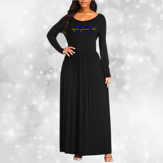 Sigma Gamma Rho Long Sleeve Pocket Dress - BLACK