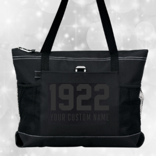 Sigma Gamma Rho Bag - Personalized Tote Bag - Blackout 1922