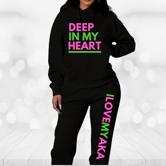 Alpha Kappa Alpha Jogger Sweatsuit - Deep in My Heart