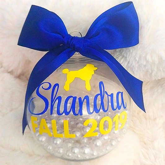 Sigma Gamma Rho - Christmas Ornament - 4" Personalized with Pearls