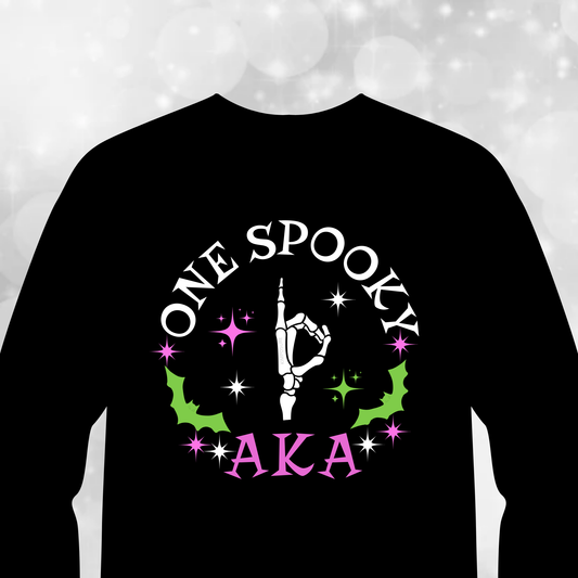 Alpha Kappa Alpha Halloween T-shirt - One Spooky AKA - Long Sleeve