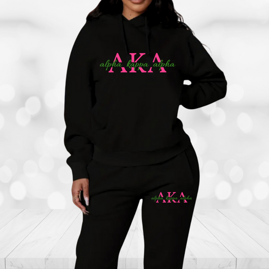 Alpha Kappa Alpha Jogger Sweatsuit - Split Text