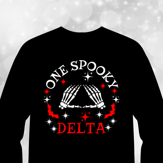 Delta Sigma Theta Halloween T-shirt - One Spooky Delta - Long Sleeve