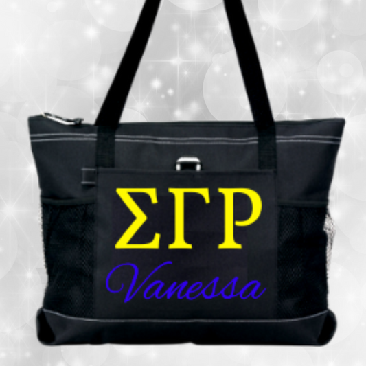 Sigma Gamma Rho Bag - Personalized Tote Bag - Black